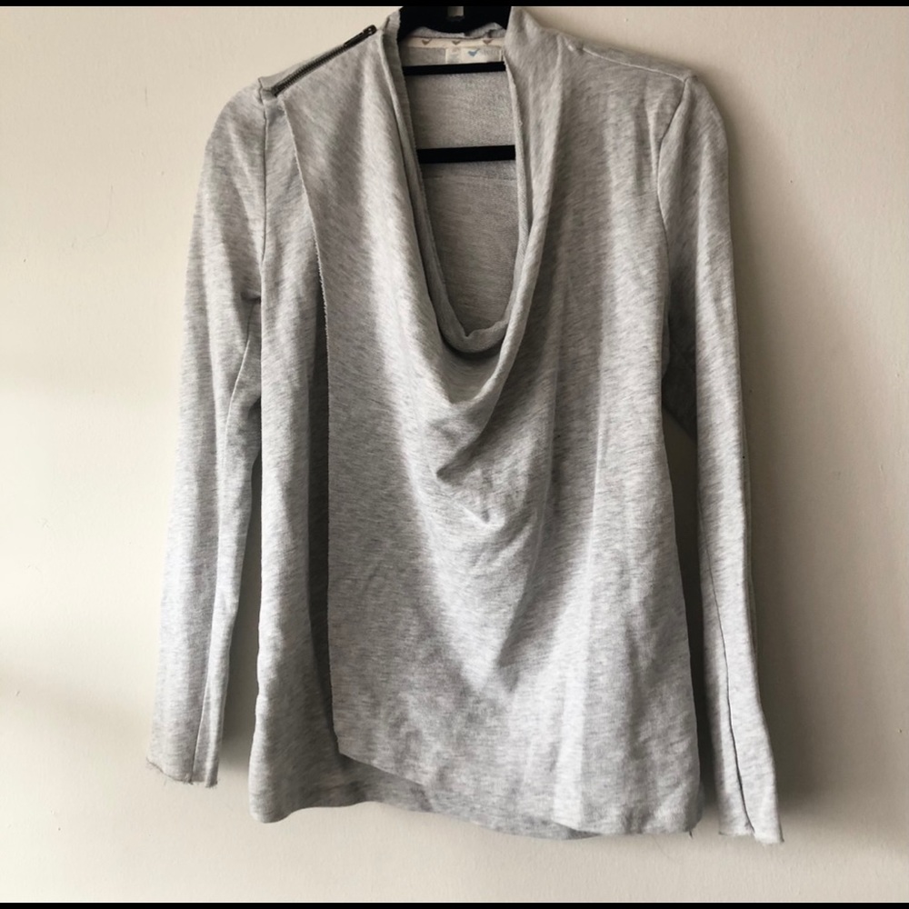 Stem draped sweatshirt, grey, size XS